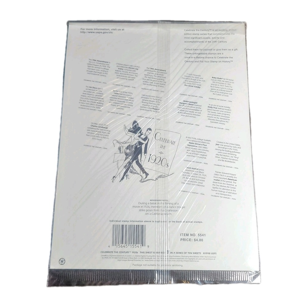 USPS US Collector Stamps Celebrate the Century 1920s‎ Sealed Package - Picture 2 of 2